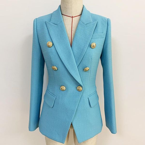 

women's suits & blazers sky blue women elegant stylish double breasted slim blazer outwear office lady fashion formal, White;black
