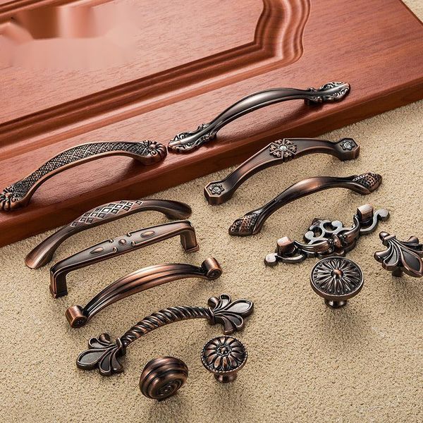 

handles & pulls european antique cupboard door handle red bronze wardrobe drawer single hole