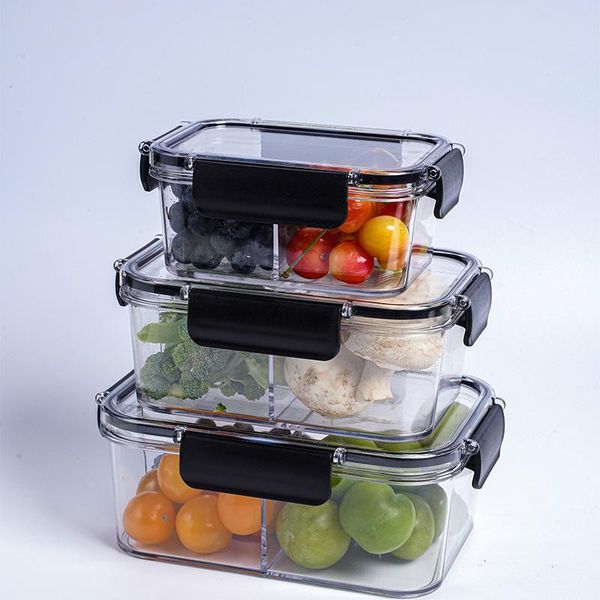 

kitchen storage box refrigerator fruit vegetable picnic with cover transparent small medium large preservation bottles & jars