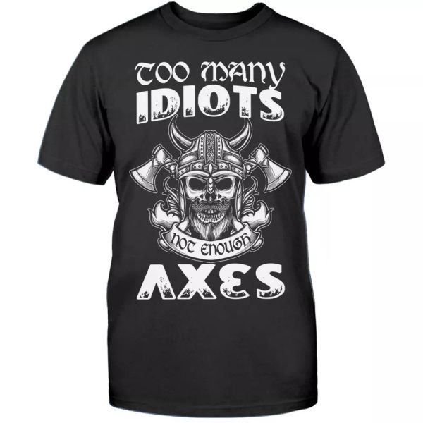 

funny viking warrior t-shirt norse axes nordic runes valhalla odin tee gifts men, White;black