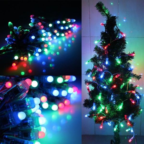 

12mm ws2811 2811 ic wire cable rgb module string ip68 waterproof dc12v 5v input digital full color led pixel light modules
