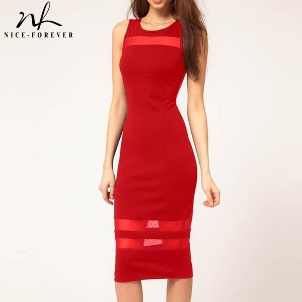 Nice-Forever Mulheres Verão Sexy Backless Malha Retalhador Retalhador Vestidos Party Club Bodycon Envolvente Tubo Vestido N427 210419