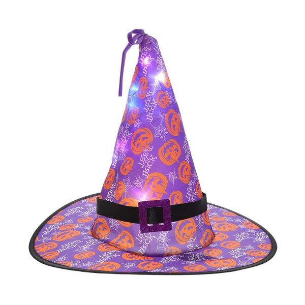 

party hats 1pc luminous witch hanging hat decoration portable printing pointy