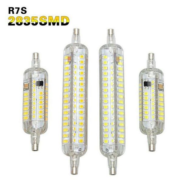 

bulbs led r7s light bulb 7w 15w 78mm 118mm silicone lamp smd2835 220v 110v 120v lampada replace halogen floodlight