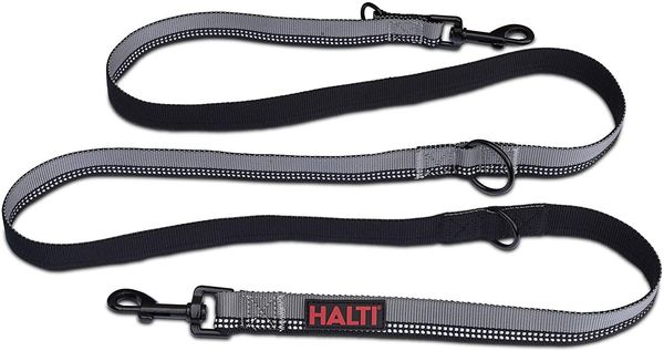 

dog collars & leashes halti double ended lead (6'6"), black/grey