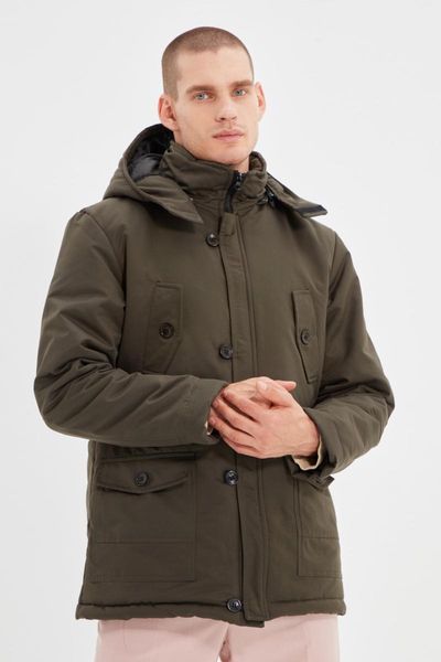 

men's jackets trendyol male double flap pockets coats tmnaw22mo0120, Black;brown