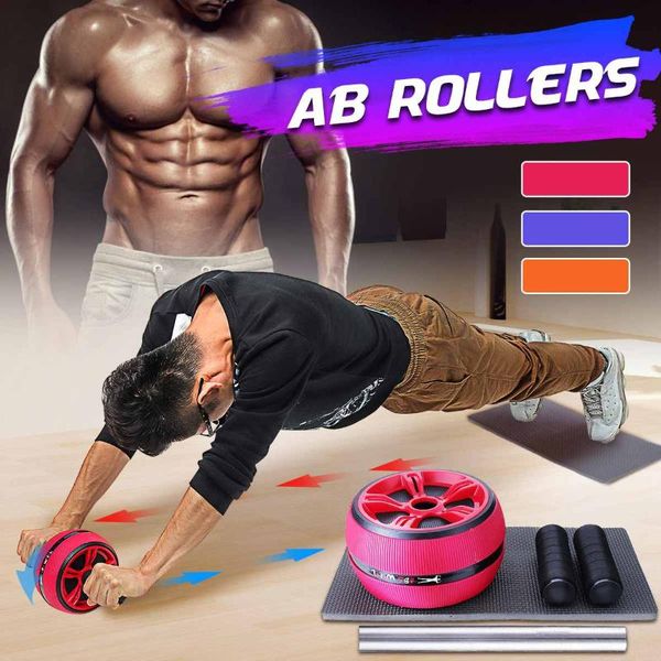 

roller abdominal wheel training waist leg workout exercise home gym fitness equipment non slip ab rollers exerciser knee mat