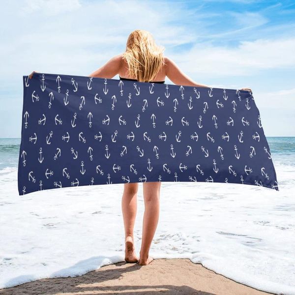 

towel anchor blue bath camping bathroom accessories face microfiber beach