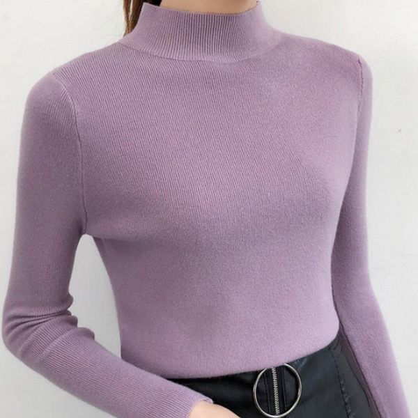

women's sweaters fashion solid color knitting sweater casual korean pullover female tight comfortable women winter 2021, White;black