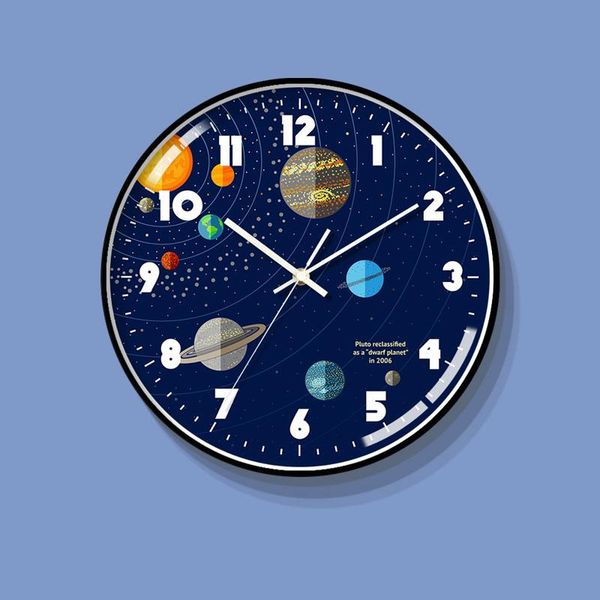 

wall clocks digital silent clock cartoon for children room metal minimalist modern moon round reloj pared home decor ad50wc