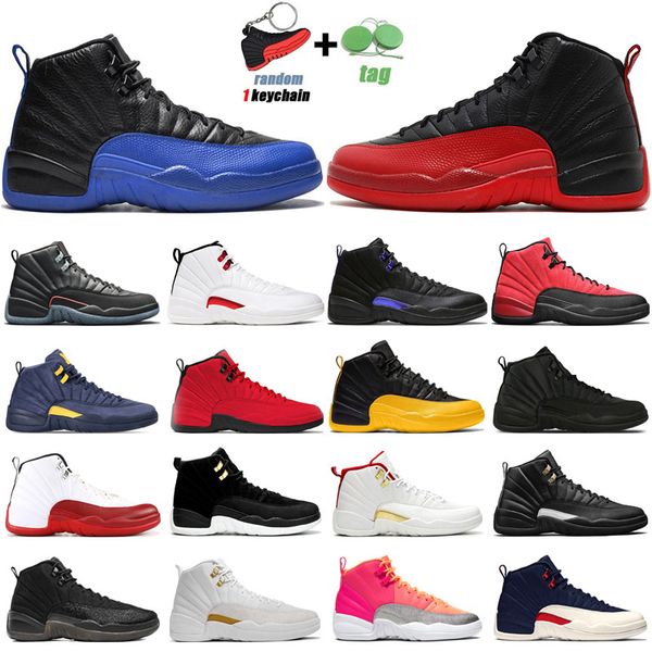 

2023 og r 12s jumpman basketball shoes 12 utility twist reverse flu game dark concord university gold cherry gamma blue mens trainers sport