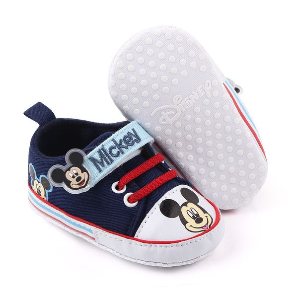 Baby-Jungen-Schuhe, Kleinkind-Cartoon-weiche Sohle, Segeltuch-Turnschuhe, Baby-Jungen-Kinderbett-Schuhe für Neugeborene bis 18 Monate