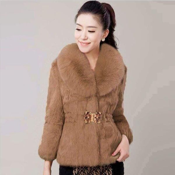 

women's fur & faux big size winter jacket 2021 large collar coat women short slim thick warm pakras female jackets black