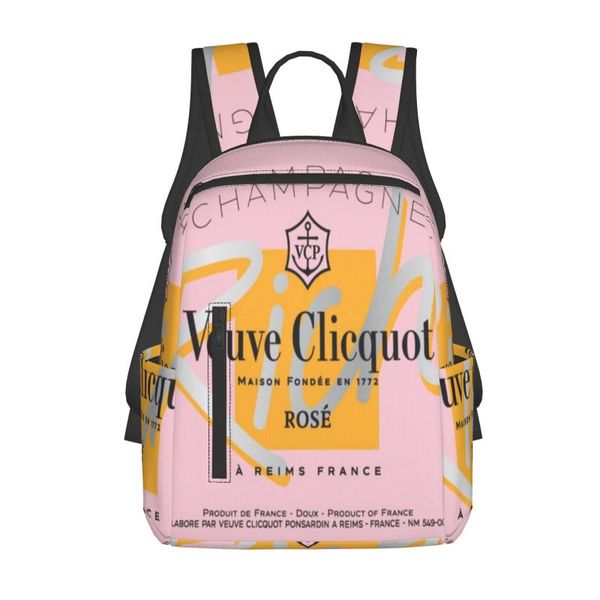

backpack veuve chandon fashion student school bag sports computer business travel trendy zaino004