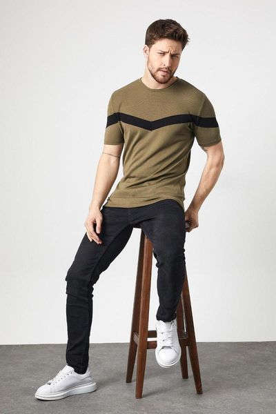 

men's t-shirts slim fit cotton t-shirt khaki attractive modern fashion, White;black