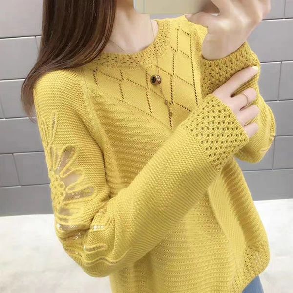 

women's sweaters suÃ©ter feminino de malha, blusa feminina para primavera, novo vestido solto com manga longa e renda, encaixe fino, 906, White;black