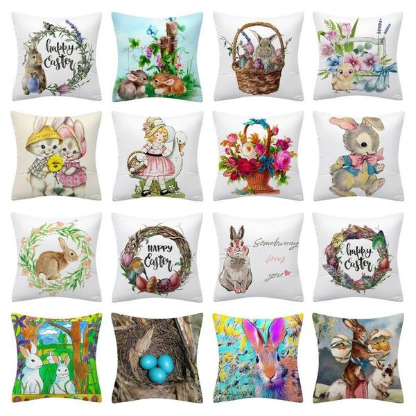 

cushion/decorative pillow easter cushion covers decorative print case polyester sofa car waist pillowcase home decor pillowcover