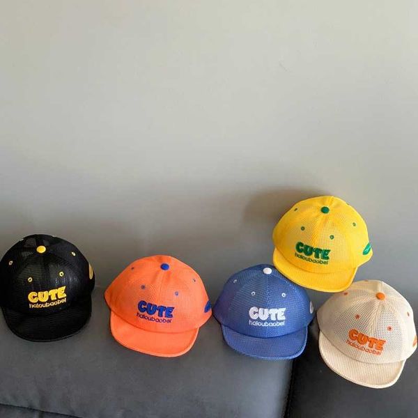 

baby hat summer thin duck tongue korean fashion net baseball children soft brim shade lovely breathable, Yellow