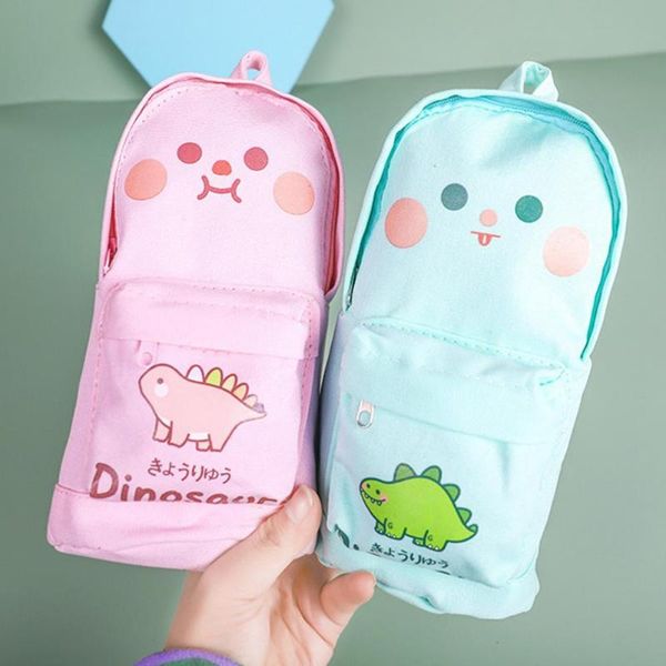 

cute cartoon pattern pencil case large capacity canvas stationery stand pen holder organizer storage pouch bags