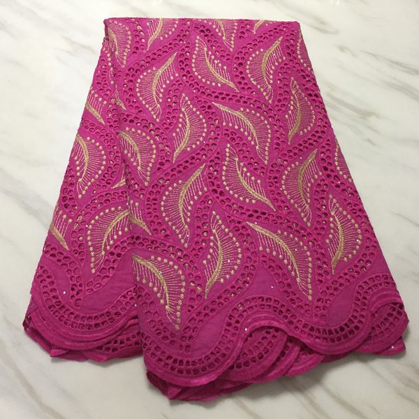 

5yards/lot sale fuchsia african cotton fabric embroidery swiss voile dry lace for dressing pl11631, Black;white