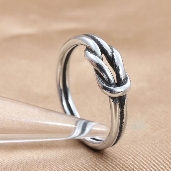 

wedding rings fashion stainless steel hollowed-out knot ring couples men and women trendy simple punk jewelry gift 24079, Slivery;golden