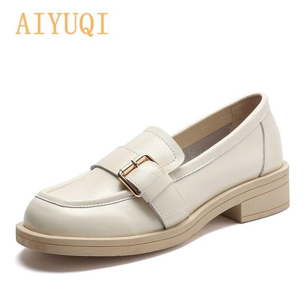 

dress shoes loafers women spring genuine leather student black british style for footwear