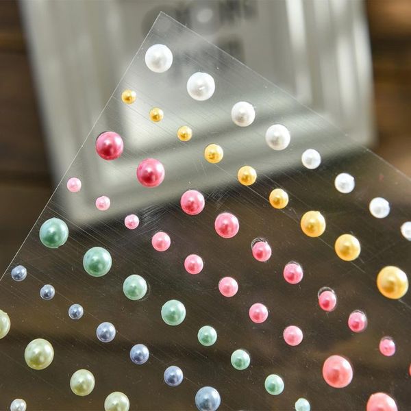 

craft tools 80pcs colorful acrylic pearl stickers self-adhesive rhinestones portable flat back decoration