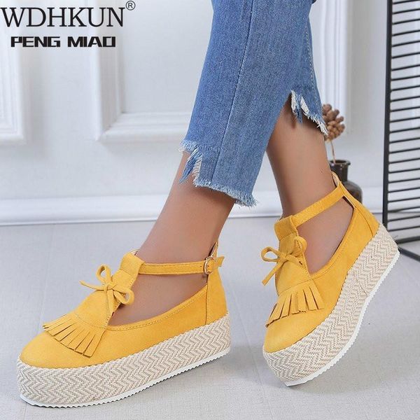

fashion summer platform wedge high heels casual comfortable leisure tassel shoes woman sandals women female, Black