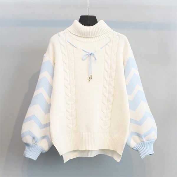 

women's sweaters small fresh pullovers female lantern sleeve sweater yfnt1619, White;black