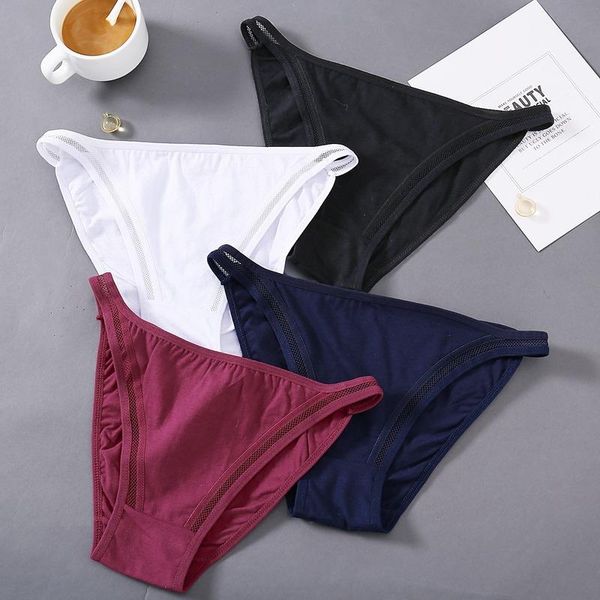 

women's panties women underwear low waist hollow out cotton briefs for girls low-rise bikini female lingerie comfortable underpants, Black;pink