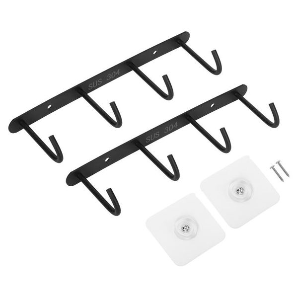 

hooks & rails 2pcs stainless steel hook rack punch bathroom cupboard storage