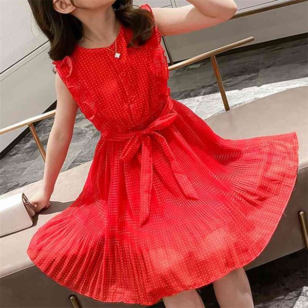 

dress summer light es red sleeveless princess kids clothing girl children clothes 210528, Red;yellow