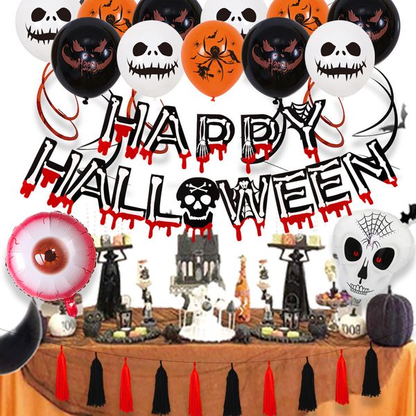 

toys halloween balloon set skull spiral cakes with bloody eyes party decoration