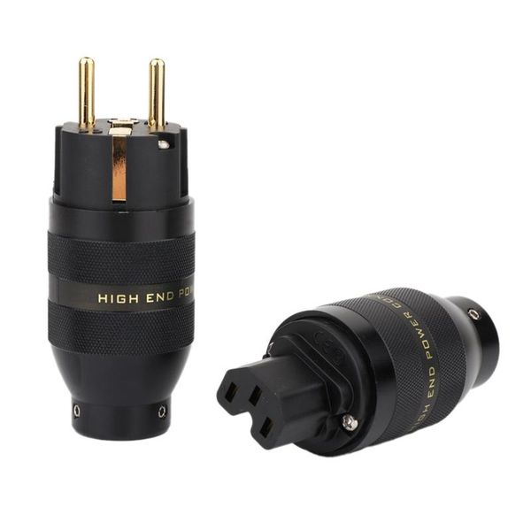 

smart power plugs gold-plated european standard audio plug male female hifi plug(eu plug)