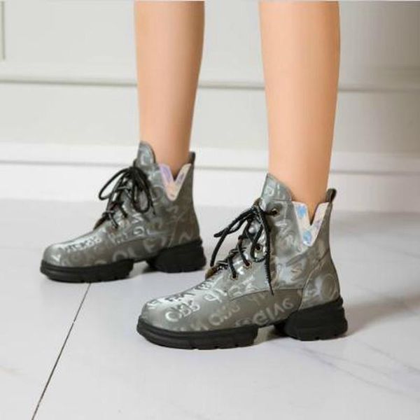 

boots women ankle low heels shoes woman pu leather autumn plus size lace up shoe chaussures femme zapatos mujer sapato d2186, Black