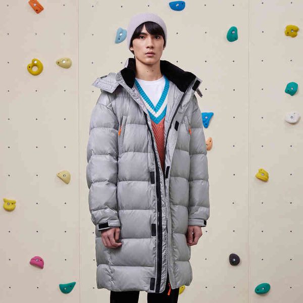 

gxg group winter new middle and long hooded men's down jacket men's, Black
