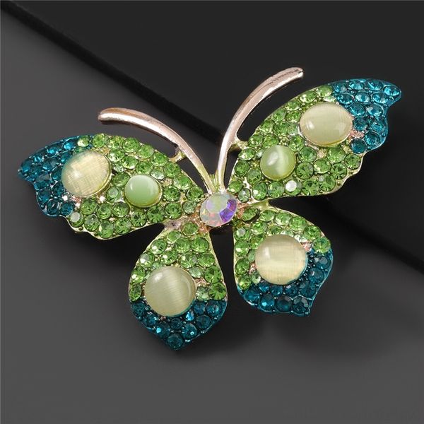 

uikr fashion alloy inlaid super pins oches fairy accessories diamondbutterfly diamondfull butterfly brooch fairy pin net red trend bro, Gray