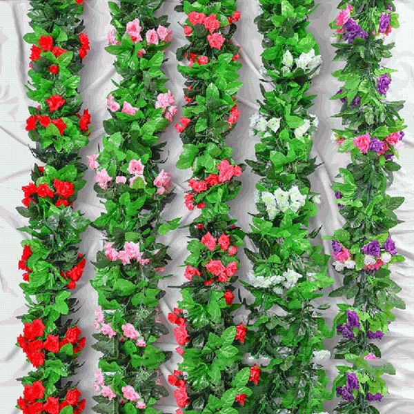 

decorative flowers & wreaths fake rose vine plants artificial flower hanging ivy home el office wedding party arch arrangement craft decor