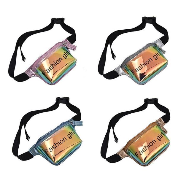 

waist bags letter print laser fanny belt packs women shoulder chest black geometric phone pouch