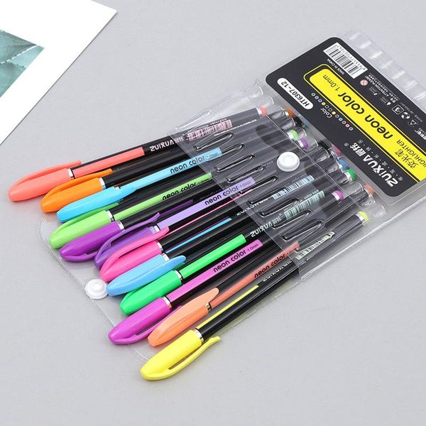 

highlighters 12 color highlighter pen painting graffiti marker coloring art supplies school children, Black;red