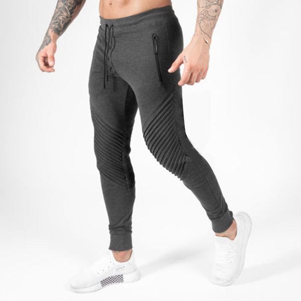 

men's pants autumn winter men fitness slim sport jogging professional gym running tracksuit trousers, Black