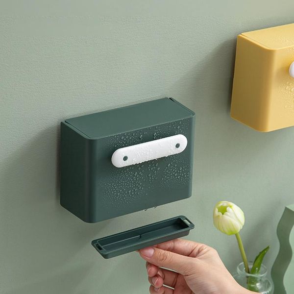 

soap dishes flip wall mounted holder with drain drawer self-adhesive storage box for home kitchen bathroom moun777