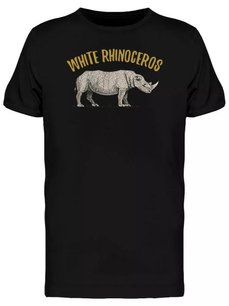 

white rhinoceros graphic men's tee -image by shutterstock, White;black