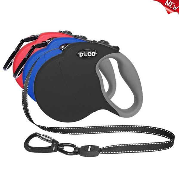 

outdoor retractable dog leash durable reflective dogs leashes automatic walking running for small medium large pet collars &