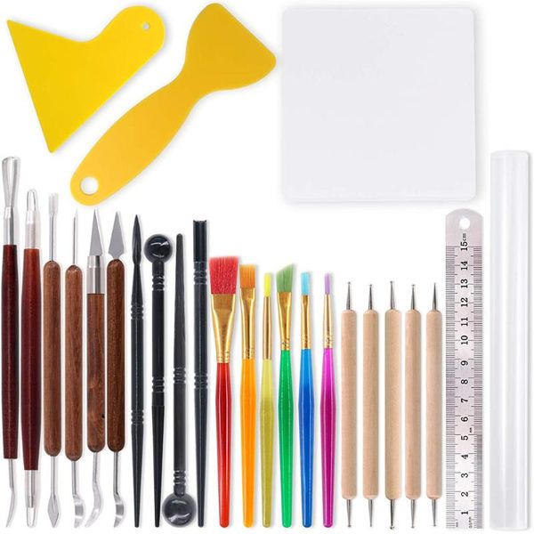 

nail art kits polymer modeling clay sculpting tools set dotting pen pottery carving tool kit also for