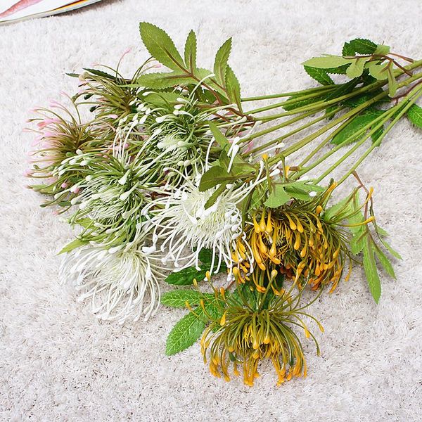 

decorative flowers & wreaths white leucospermum artificial long branch fake flower plastic for wedding decoration garden outdoor high qualit