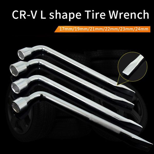 

tire disassembly labor-saving double head wrench chrome vanadium steel l-shaped socket with crowbar car repair tool hand tools