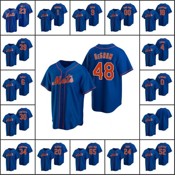 Männer Frauen Jugend #48 Jacob deGrom 24 Robinson Cano 0 Marcus Stroman 23 Javier Baez Custom Royal Alternate Jersey