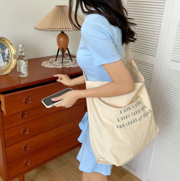 

women's bag 2021 summer fashion letter print one-shoulder messenger canvas bags