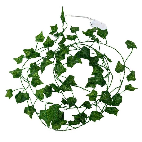 

decorative flowers & wreaths 25led green vine silk simulation rattan leaf copper wire light string wedding bathroom garden decoration